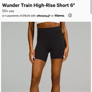 Lululemon Wunder Train High Rise Short 6"